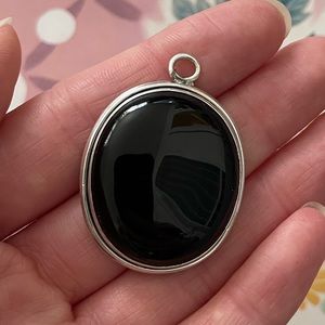 Large onyx sterling pendant